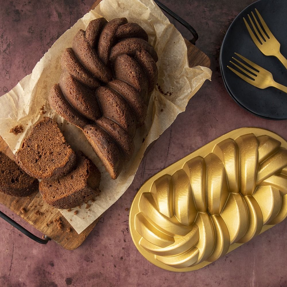  Nordic Ware Premier Gold 75th Anniversary Braided Loaf Pan