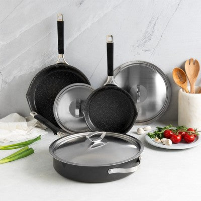  Nordic Ware Verde 6 Piece Ceramic Nonstick Skillet & Lid Set