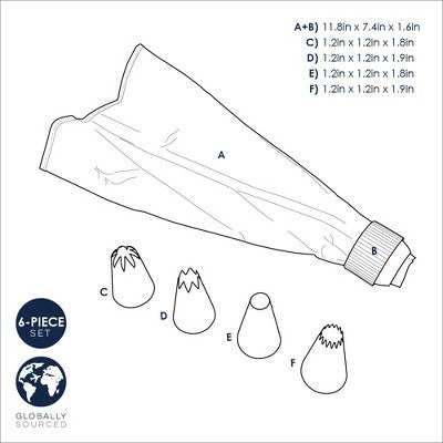  Nordic Ware 6 Piece Jumbo Decorating Set