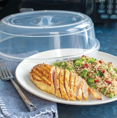  Nordic Ware Plate Cover: Clear Microwave Oven Lid, Dishwasher-Safe, 10.5" Diameter, Polypropylene, 5-Year Warranty