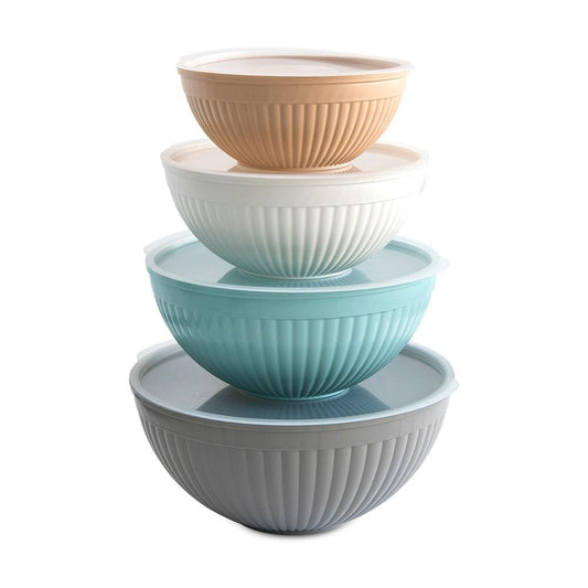  Nordic Ware 8-Piece Covered Bowl Set | Earth Tones